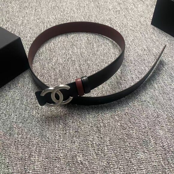 Chanel Black/Red Reversible Belt 85cm | 1.2in Wide